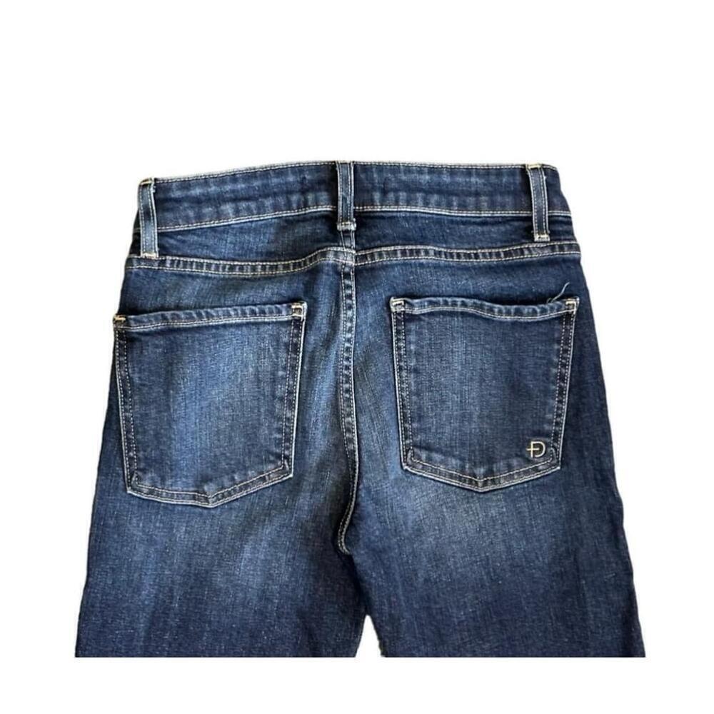 Fidelity Denim Women’s Juniper Cropped Flare Raw Hem Seahorse Dark Wash Sz 24‌‌‌ - Picture 10 of 14